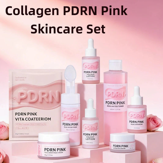 PDRN Pink Skincare Set Salmon Dna Collagen Vita Coating Mask Lift Firm Skin Make Skin Glow Moisturizing Nourishing Skincare Set
